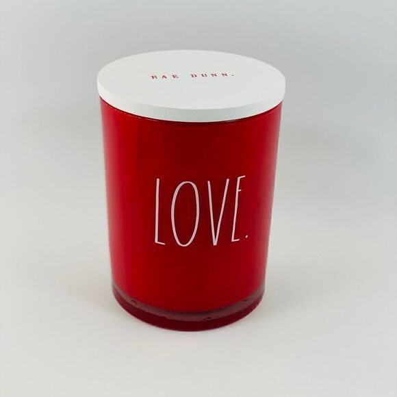 Rae Dunn Glass Red Love Candle - Picture 3 of 7
